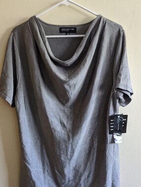 Jones New York Gray Cowl Neck Short Sleeve Sweater XL